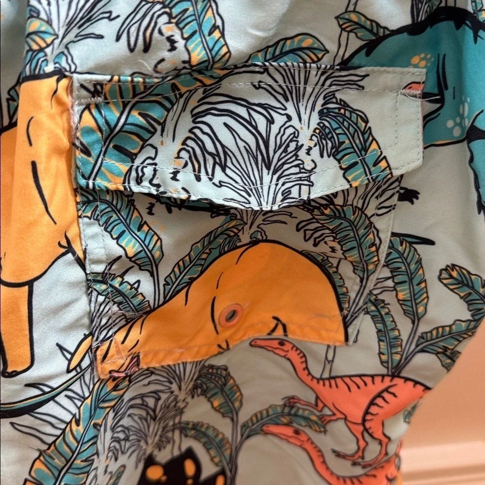 Distortion Kids Boys Size M‎ Swim Trunks Shorts Dinosaurs Print Elastic Waist